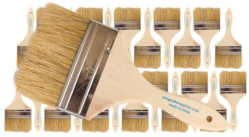 Pro Grade - Chip Paint Brushes - 24 Ea 4 Inch Chip Paint Brush Light Brown