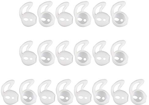Futheda Set di 10 paia di gommini di ricambio in silicone per auricolari sportivi, antiscivolo e anti goccia, in gel per auricolari protettivi (bianco)