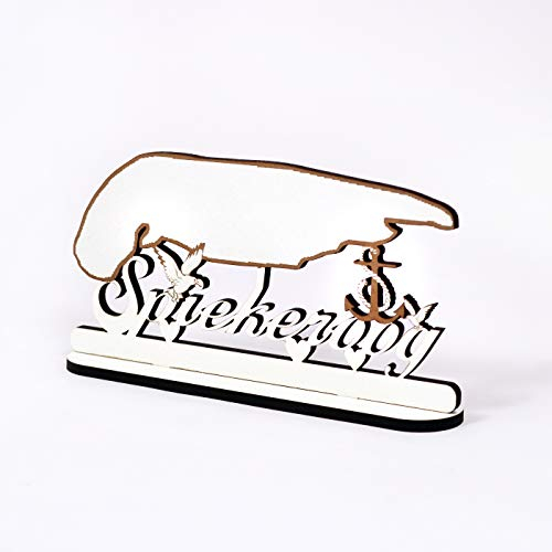 Insel Spiekeroog - Schild zum Hinstellen - Anker Möwe Herzen