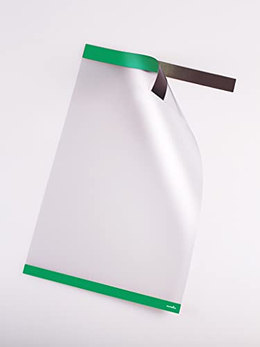 PosterFix A4 Vertical Posterhalter und Plakathalter mit abnehmbarem Kleberahmen und Magnetverschluss, Hüllen und Rahmen für Poster, Schilder, Wände und Schaufenster, 5 Stück (grün)