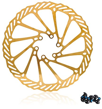 CNCLOL Disco Freno MTB 160 mm, Dischi Freno MTB 160， Bicicletta Disco 160 con 6 bulloni per la Maggior Parte della Bici da Strada Bici da Mountain Bike，oro