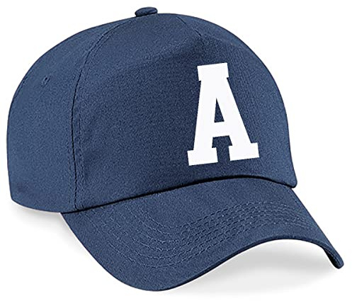 4sold Azul Marino Algodón A-Z Summer Sun Hat Niño Escuela Gorras Sombrero Deporte Béisbol Ajustable Protección UV del Sol