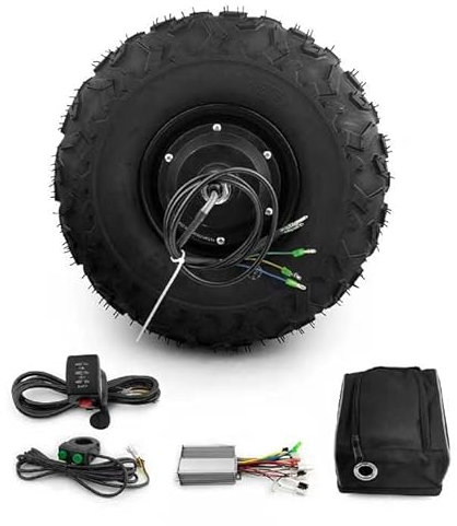 350W Brushless Geared Hub Motor with 14.5 Inch 145/70-6 Off Road Tire for Trolley Wheelbarrow Scooter (48V 350W)