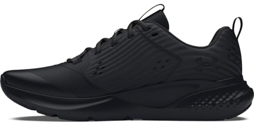 Under Armour UA Charged Commit TR 4 Zapatillas de entrenamiento para hombre, ligeros y duraderos zapatos deportivos para correr, color negro/negro oscuro/gris brezo