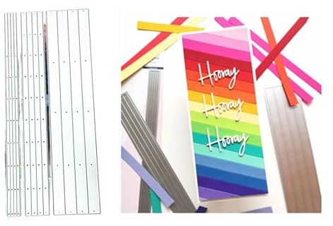 Sredwtk Langer Streifen Stanzschablonen Cutting Dies Prägeschablonen Stanzformen Schablonen Für Scrapbooking, Fotopapier 3D Karten Handwerk Prägen DIY Herstellung Geschenk