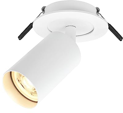 BOYIR GU10 Lámpara de Techo Blanco, Focos LED Interior Techo Orientables y Giratorios, Lámpara de techo con anillo frontal extraíble para Salon, Dormitorio, Pasillo, Comedor, Sin Bombilla