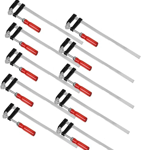 BODYGAD 10 Sätze Schraubzwingen, 50 * 300mm Schraubzwingen Set Groß Schraubzwingen F Klemmzwinge Temperguss Spannweite Holzbearbeitung F Clamps Bar Clamp Stahlmaterial, YRK0253
