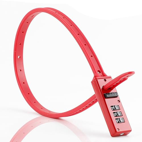 Sugeru Neue Tragbar Fahrradschloss | Leicht Zahlenschloss 3-Stellig | Fahrradschloss kinder | Edelstahlkern,Dauerhaft,Klein | Fahrradzubehör | Bike Lock für Motorrad,Roller,Babywagen,Tore (Rot)