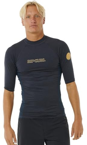 Rip Curl Men's Dawn Patrol Short Sleeve UPF 50 Rash Vest Top Navy Marle