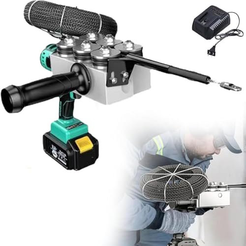 RayGenius Cinta Pasacables, Extractor De Cables para Tendido De Electricista, MáQuina AutomáTica para Encordar Cables EléCtricos, MáQuina para Roscar Cables De Pared。,1battery