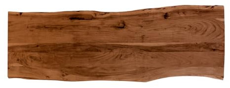 SAM Holzplatte 180x60 cm Emilia, Tischplatte aus Akazienholz massiv + nussbaumfarben, Baumkanten-Platte für Heimwerker, geeignet für Arbeitsplatten, Tische & Fensterbretter