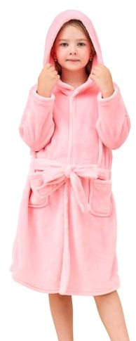 Piefry Peignoir à Capuche Doux pour Filles Molleton Robe de Chambre Vêtements de nuit Enfants