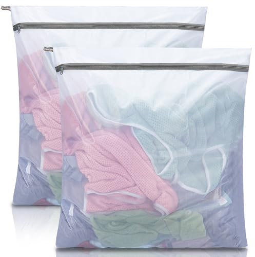 Hoodeet Netz-Wäschesäcke für Feinwäsche, 76,2 x 76,2 cm, extra große Wäschesäcke, Netz-Waschbeutel für Waschmaschine, zarter Wäschesack, Reisekleidung, Aufbewahrungsbeutel für Kreuzfahrt, Camping,