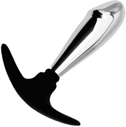 Analplugs Metall Butt Plug mit Weich Silikon T-Griff Analdildo Edelstahl | Analplug Masturbation Prostata Stimulation Männer Anal Dildo Anfänger SM G-Punkt Buttplug Sex Spielzeug für Frauen Paare