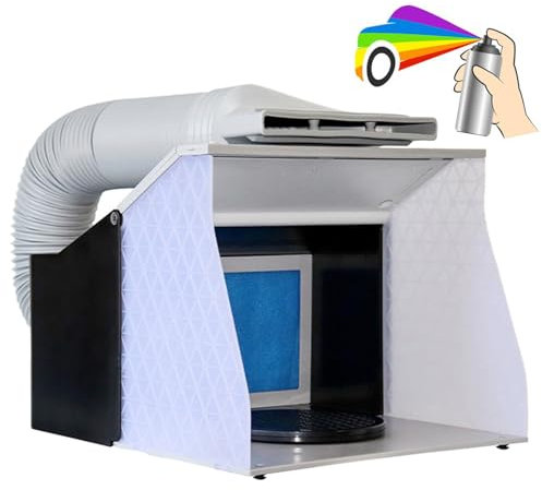 ExoticaBlend Airbrush Spritzkabinen Bausatz, Tragabre Airbrush-Absauganlage, Airbrush Spritzkabine Absauganlage 5,2 m³/min mit Doppelte Lüfter für Airbrush Modellbau, Lackierarbeiten
