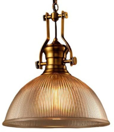 Lámpara colgante industrial con vidrio rayado, iluminación colgante, luminaria de suspensión retro for habitación, mesa de comedor, dormitorio, sala de estar(Width:11.8/30cm)