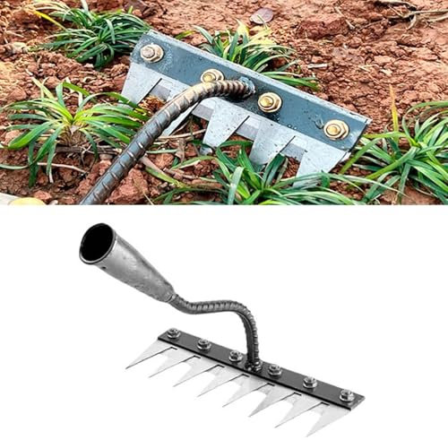 5/6/7/8 denti rastrello per erbacce palmare strumento da giardino in acciaio al manganese rastrello strumento di diserbo giardinaggio terreno rimozione allentata a mano