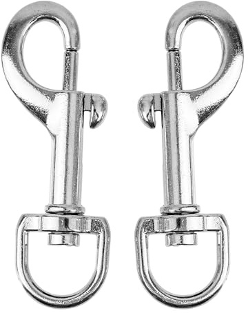 Karabiner für Drehgelenk, 2 Stück, in Silbern, Größe 4, für Hundehalsband, Hundeleine, Karabinerhaken mit abgerundetem Wirbel, Schnalle Schlüsselbund Gurtband, Schlüsselanhänger Drehkopf Paracord