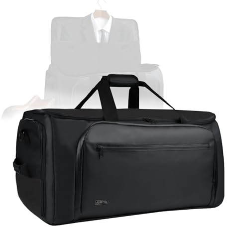 AUMTISC Anzugtasche Kleidersack Reisetasche Herren 50L,Wasserdichter Reisetasche Handgepäck Faltbar mit Schuhfach Nassfach,Garment Duffel travel Bag Herren Damen