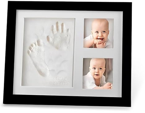 DBAILY Ensemble d'empreintes de pattes de chien et chat - Cadre photo en bois 3D - Cadeau souvenir parfait pour propriétaire de chien