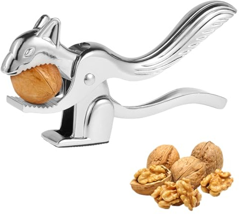 Squirrel Shape Nutcracker for Nut, Zinc Alloy Walnut Cracker Sheller, Heavy Duty Pecan Shelling Open Tool, Manual Non-Slip Wear-Resisting Chestnut Walnut Tongs