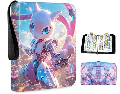 FFLIW Karten Sammelalbum 50 Seiten 400 Taschen, Sammelkarten Album Karten Hefte Ordner, Wasserdicht PU Leder Sammelalbum Album Jungen Mädchen Geschenk für Weihnachten, Kindertag und Geburtstage