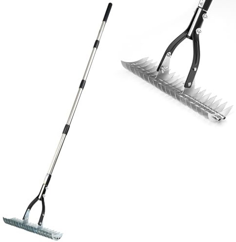 Thatch Rake – Heavy-Duty Lawn Rake with Steel Tines & Sturdy Handle | Removes Dead Grass, Moss & Debris | Durable Garden Tool for Lawn Care