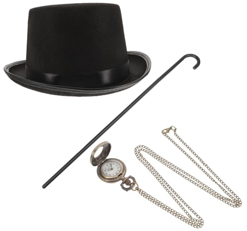 FOMIYES 1 Satz Sherlock Detective High-hat-anzug Detektivausrüstung Detektivleistung Polizeizubehör Detektivhut Partyzubehör Detektivkostüm Detektivwerkzeuge Detektivzubehör Black Stoff
