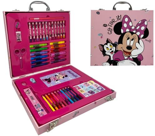 Valigetta colori Minnie Disney scatola per bambini completa di colori articoli di cancelleria stickers
