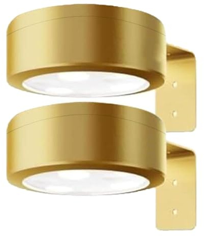 JYEVERC Luces Magnéticas para Pared, 2pcs Aplique Luz Cuadros Sin Cable, Lampara Pared Focos LED Cuadro Mando a Distancia Luces Expositores Batería Lámpara Imagen Inalámbrica (Dorado)