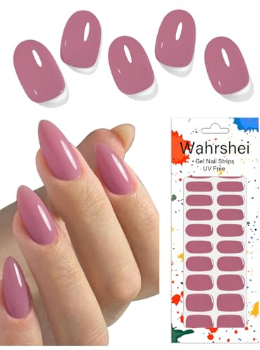 UV Free Gel Nagelfolie, 22 pcs Rose Pink Nagelfolien Selbstklebend No UV für Nagel DIY zu Hause
