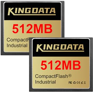 KINGDATA 2pack 512Mo Carte mémoire Compact Flash Industrielle FAT16 Type I pour équipements industriels et appareils Photo numériques Anciens
