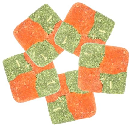 LOORGVEL 5 Stück Natürliches Timothy Gras Kauspielzeug Graskuchen für Kaninchen Meerschweinchen Backenzähne Kleintiersnack Haustierbedarf