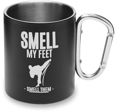 Smell My Feet High Kick Boxing Muay Thai Tasse en métal avec poignée mousqueton
