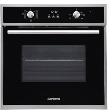 Corberó – Horno Multifunción Plus | CCHMD805X | 59x59x56 cm | Capacidad 70L | 8 Programas | Display Digital | Función AquaSense | 3000W | Doble Cristal | Color Negro Perfil Inox