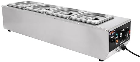 Hakka Tempéreuse à Chocolat, 1060W Fondoir à Chocolat Commercial avec Temp Réglable 30~85℃, 4 x 1/6 GN Pan, Machine à Fondre et Chauffer le Chocolat Économe en Énergie pour Boulangerie/Café/Restaurant