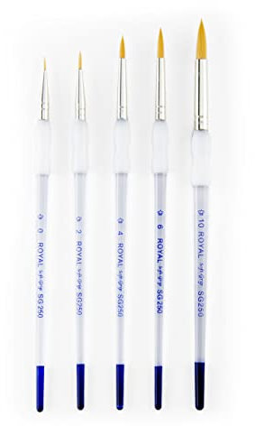 Royal & Langnickel - Juego de pinceles de fibra sintética (5 unidades, punta redonda)