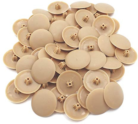 Snap-On Bifix Cover Caps to Use with Phillips Ph2 & Pozidrive Pz2 Pozi Screws - Pack of 50 Biffix Covers : Stone Beige