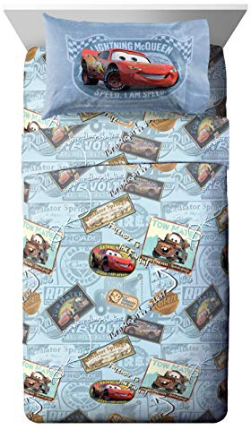 Jay Franco Kids Sheet Set with Fitted, Flat Sheets & Pillow Cover - Ultra-Soft Bedding with Pillowcase for Room Decor, Multi - Cars, 3 Piece Twin