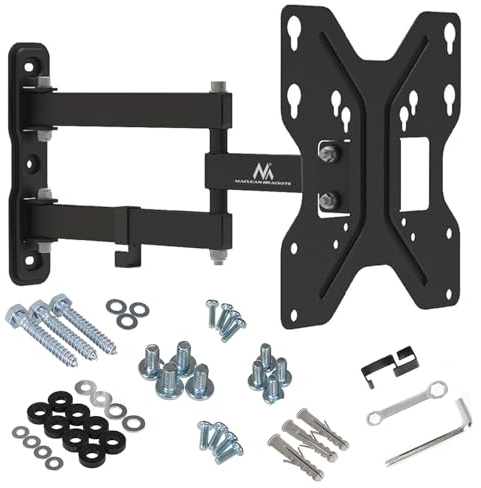 Maclean MC-648 TV Wandhalterung Halterung bis 30 kg 23-42 OLED QLED LCD LED Plasma Universal Wandhalter max. VESA 200x200 Neigbar Schwenkbar