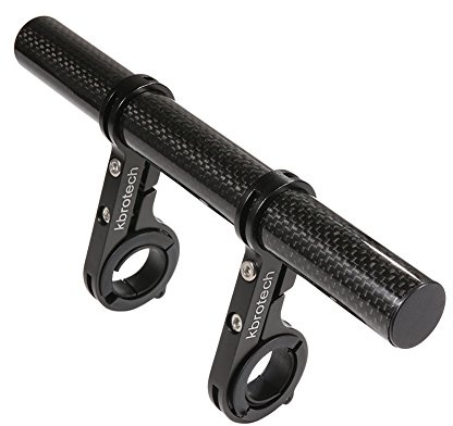 Kbrotech Bike Handlebar Extender Double Handlebar Extension Carbon Fiber Mount Holder with Aluminum Alloy Braket Space Saver (DBlack)