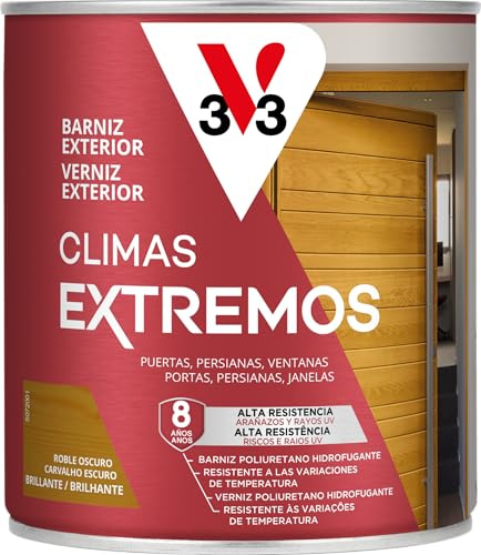 V33 Barniz Exterior Climas Extremos Brillante Roble Oscuro 0,75L