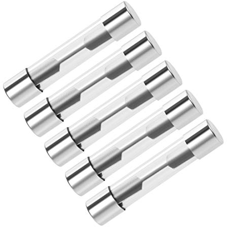 sourcing map Fusibles de Automoción 15A DC 32V 6x32mm Amplificador de vidrio de alarma de audio estéreo de coche 5 unidades