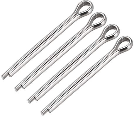 sourcing map Splint, 5 mm x 50 mm, 304 Edelstahl, 2 Zinken, silberfarben, 4 Stück