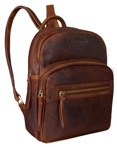 STILORD Damen-Rucksack aus Leder braun - Vintage Frauen-Rucksack - Kleine Tasche aus Echtleder - Handtasche Alba