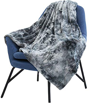 Kuscheldecke Kunstfell für Wohn und Schlafräume, Microfaser Weiche Warme Felldecke, Wohndecke Maschinenwaschbar Plüschdecke zum Dekorieren von Sofas und Stuhlbetten Hellgrau 80x120 cm