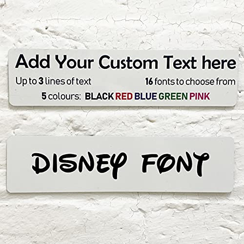 ShopQuality4U Personalised Aluminium Metal Plaque Bespoke Sign Childs Bedroom Door Add Own Text Choose Font (20 x 5 cm, 7.8 x 2 inches)