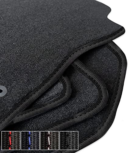 moto-MOLTICO Premium Auto Velours Autoteppiche Schwarz Automatten passend für Mitsubishi Lancer 2003-2007 - Schwarze