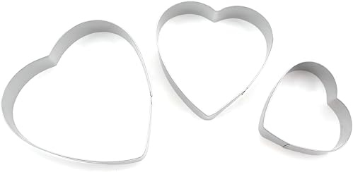 JOY STORE 3 Stück Edelstahl Keksausstecher Herz Keksausstecher Ausstecher Set 3 Stück