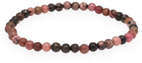 Lebensquelle Plus Mini Bracelet en Perles | 4-5 mm | Bracelet en Pierres Précieuses de Haute Qualité | 19 cm Flexible (Rhodonite)